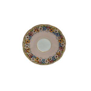 Aynsley Bone China, England, B5130/1 Aqua or Blue w/Flowers, Saucer, 5 3/4"